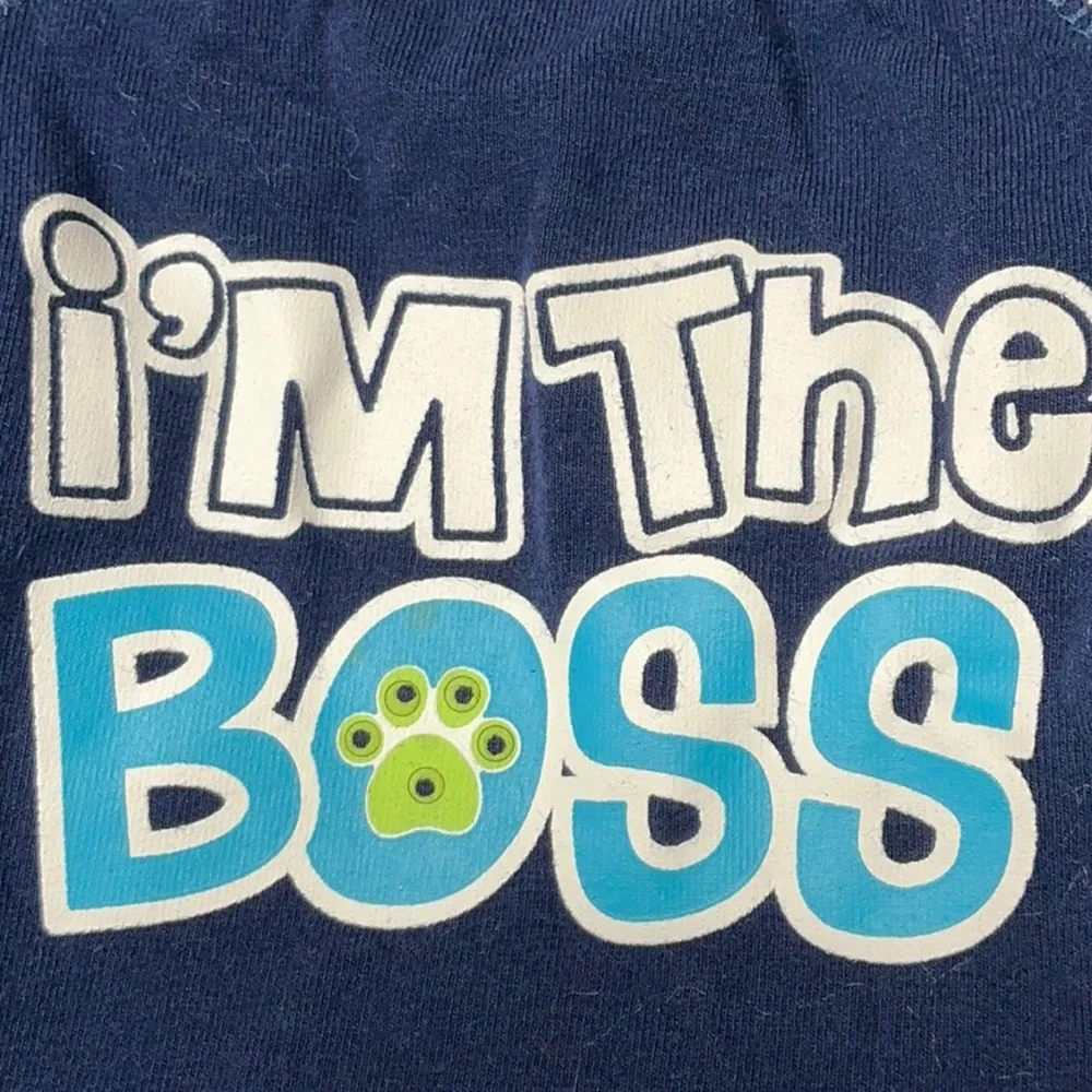 Navy Blue 'I'm The Boss' Dog Tee